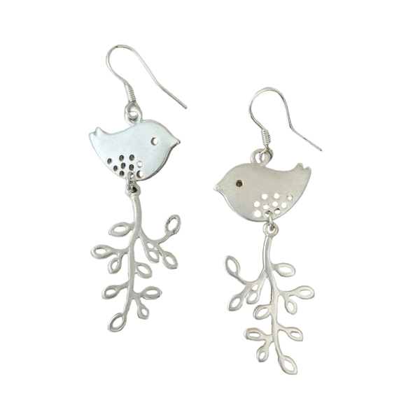 Fashion Jewelry Jewelry - Silver Love Bird earrings